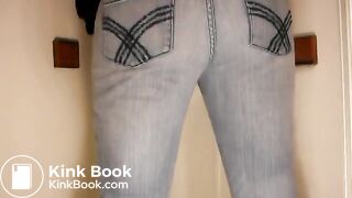 Girl pooping jeans