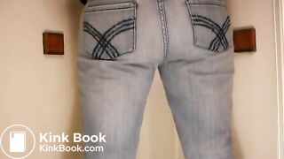 Girl pooping jeans