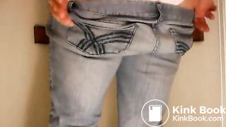 Girl pooping jeans