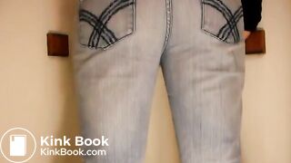 Girl pooping jeans