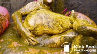 Masturbating in the manure pit