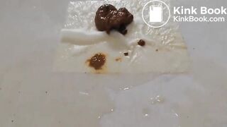 Cute girl shitting and pissing