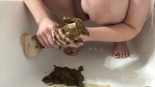 Shitty handjob with very juicy poop