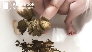 Shitty handjob with very juicy poop