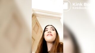 Latina pushes out buttplug with an accident