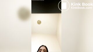 Latina pushes out buttplug with an accident