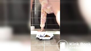 Sexy girl poops on a plate 28