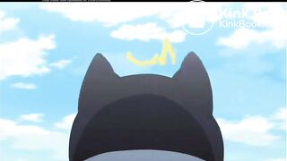 Animation girl diaper moment and pooping moment