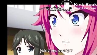 Animation girl diaper moment and pooping moment