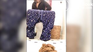 cute Girl shit in her bathroom