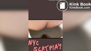 Beautiful teen girl takes multiple shits dropping big l