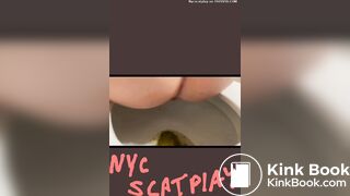 Beautiful teen girl takes multiple shits dropping big l