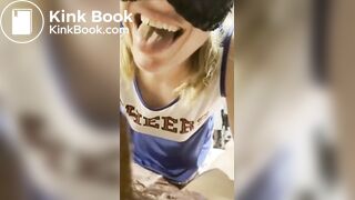Girl shits on cock and sucks with shit