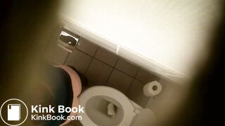 Office Girl Poops on Toilet 2 - video 2
