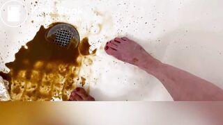 Girl poop in her jean short