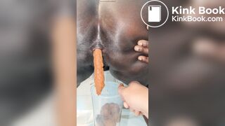 My black wife pushing out a shit for my pleasure