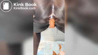My black wife pushing out a shit for my pleasure