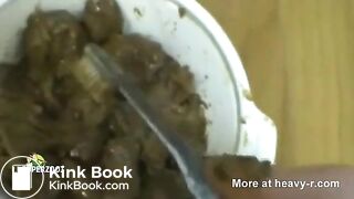 Asian brush teeth with shit