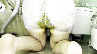 Sheer white panty poop