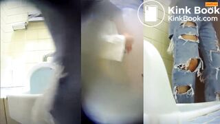 Girl Chinese pooping pis toilet.T05