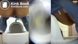 Girl Chinese pooping pis toilet.T05