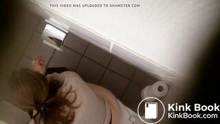 Office Girl Poops on Toilet - video 2