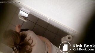 Office Girl Poops on Toilet - video 2