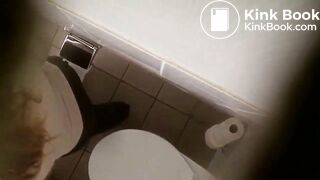Office Girl Poops on Toilet - video 2