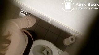 Office Girl Poops on Toilet - video 2