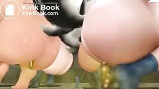 giant skunk girls use the bathrooms (no sound and no su