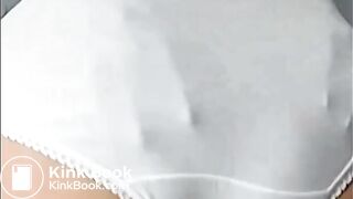 She poops her panties as he watches