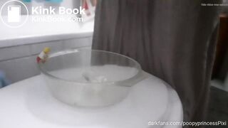 pooping on a toy teddy