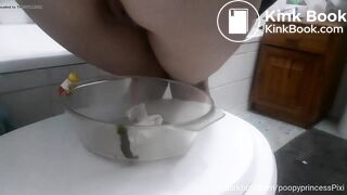 pooping on a toy teddy