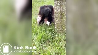 IG Model takes a dump outside