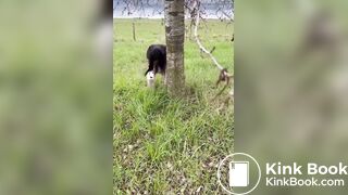 IG Model takes a dump outside