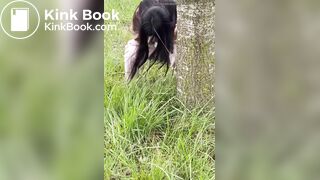 IG Model takes a dump outside