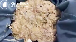 Sexy shitting in black pants