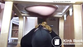 Two angle of huge dumps of soft poop