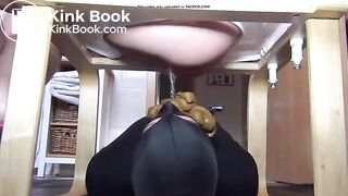 Two angle of huge dumps of soft poop