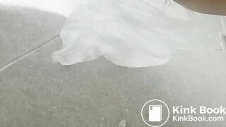 Korean girl outside poop