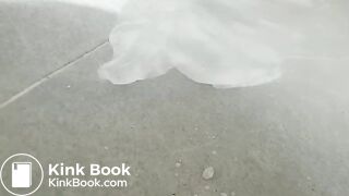 Korean girl outside poop