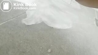 Korean girl outside poop