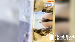Girl Chinese pooping pis toilet.D08