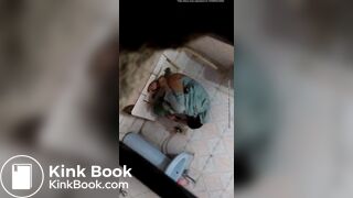 Indian aunty shitting on toilet hidden captured
