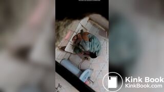Indian aunty shitting on toilet hidden captured