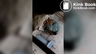 Indian aunty shitting on toilet hidden captured