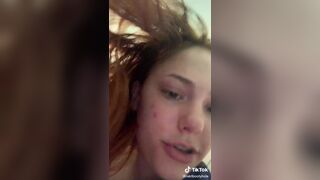 Ginger girl pooping on toilet