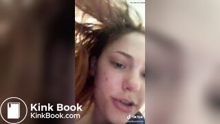 Ginger girl pooping on toilet