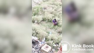 Desi aunty caught pooping