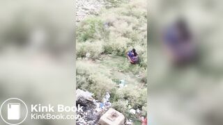 Desi aunty caught pooping